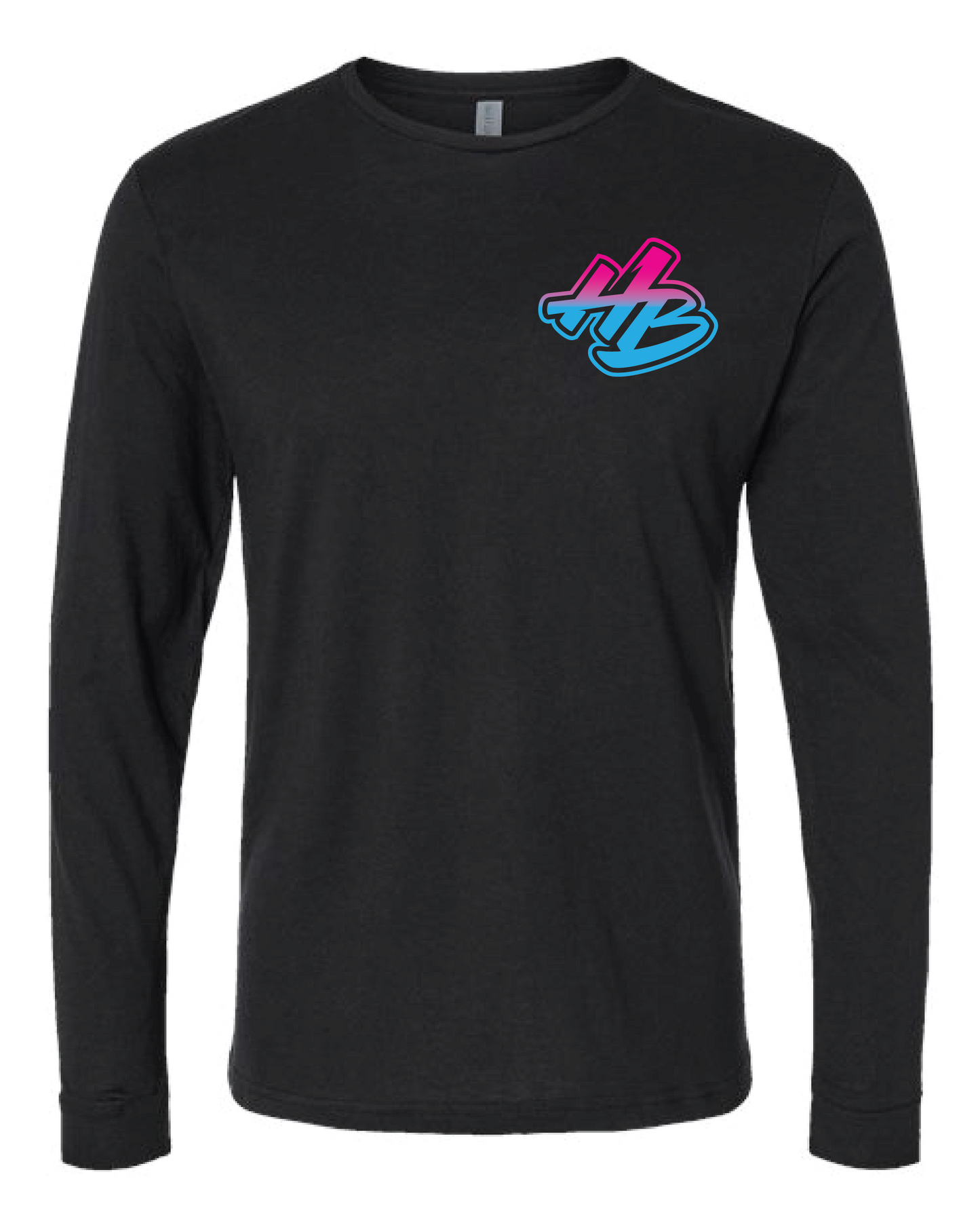Hell Bent No Matter What Black garment top with Hell Bent text no matter what at all costs in vibrant blue and pink