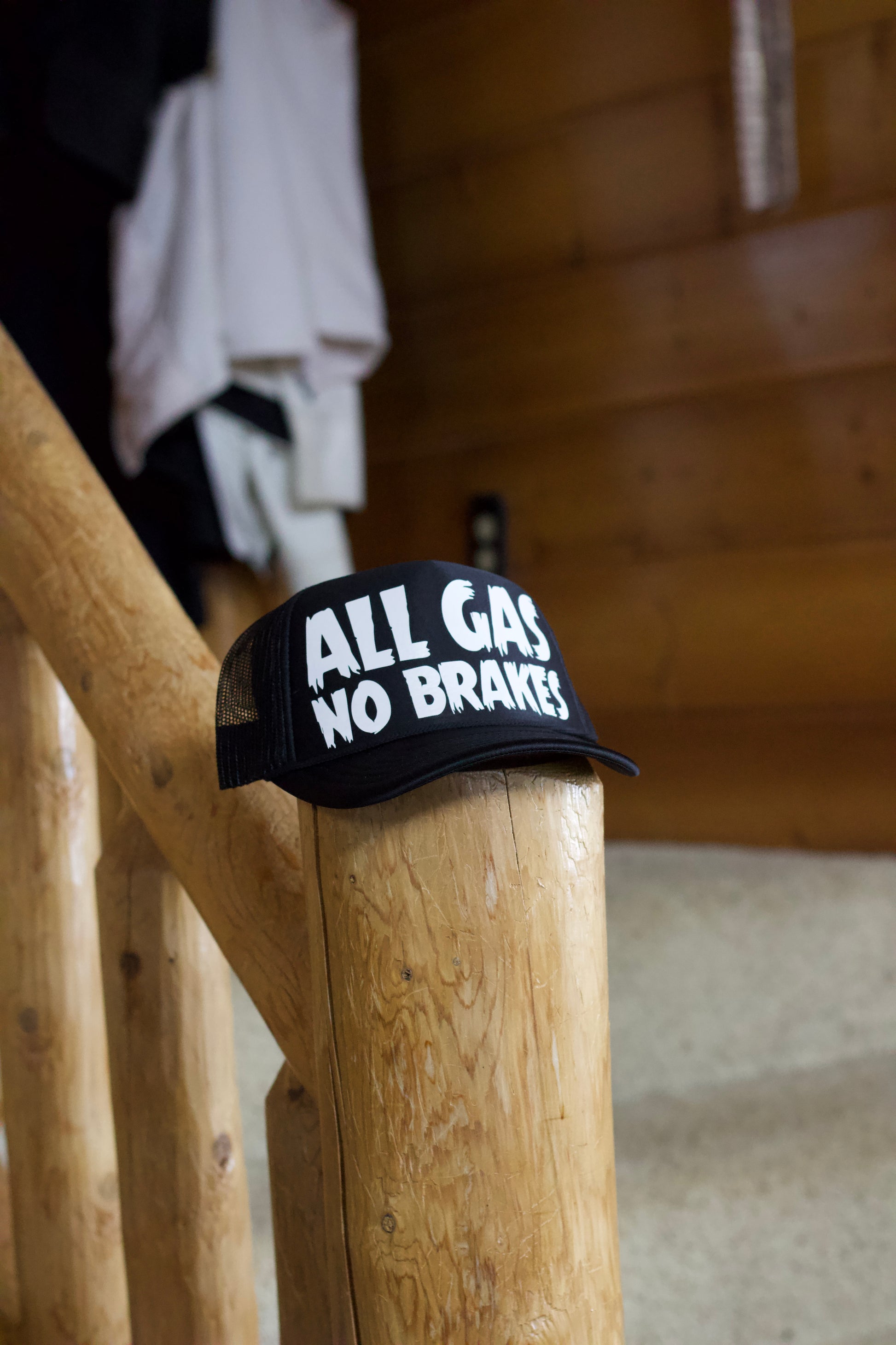 ALL GAS Hat by Hell Bent Apparel custom gear for car, motorcycle, and adrenaline lovers.
